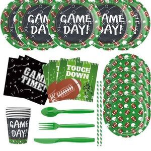128 Pcs Football Party Tableware